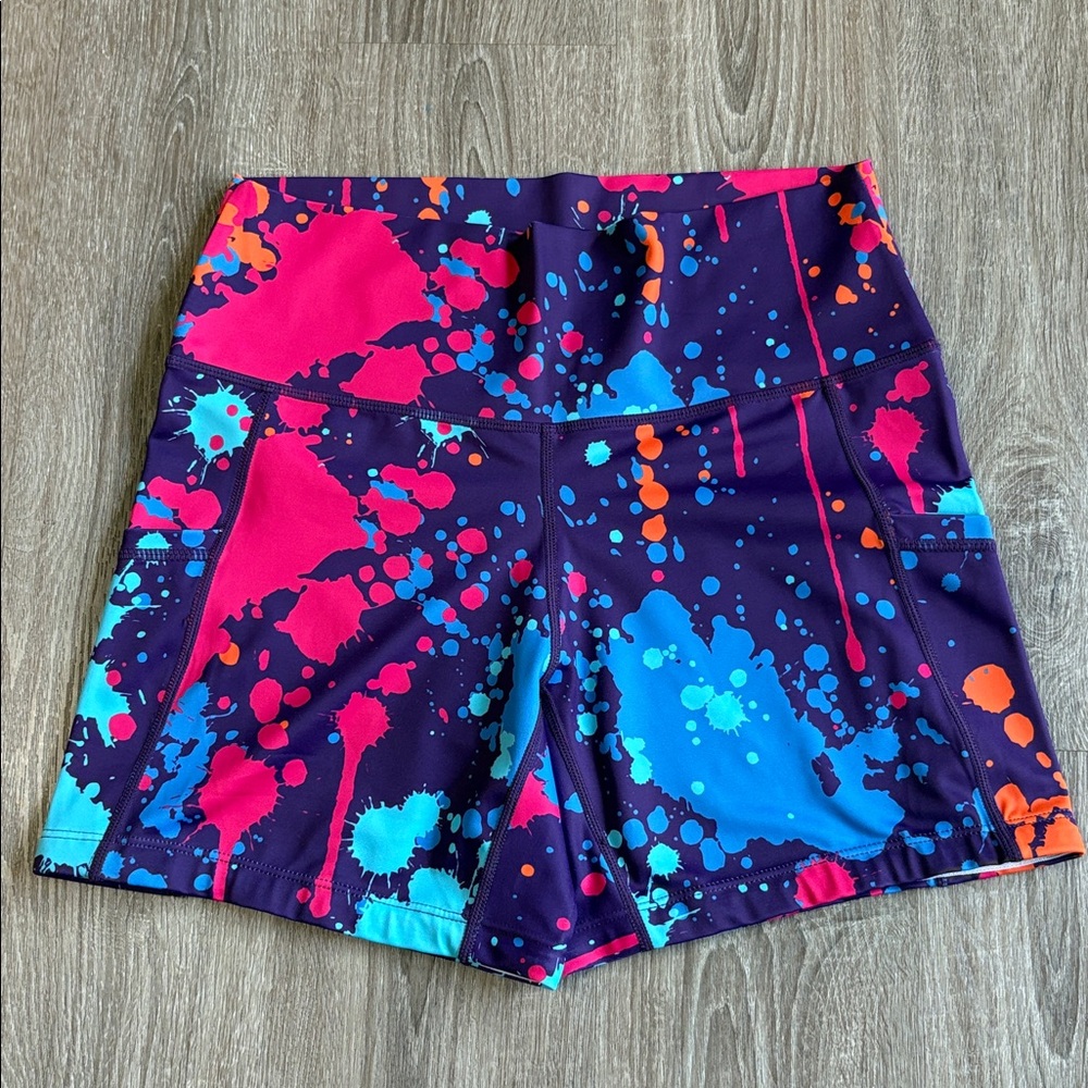 Constantly Varied Gear (CVG) Purple Paint Splatter Athletic Shorts